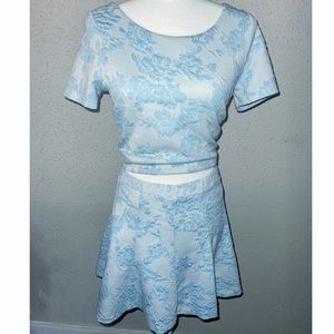 Crop top with matching skirt